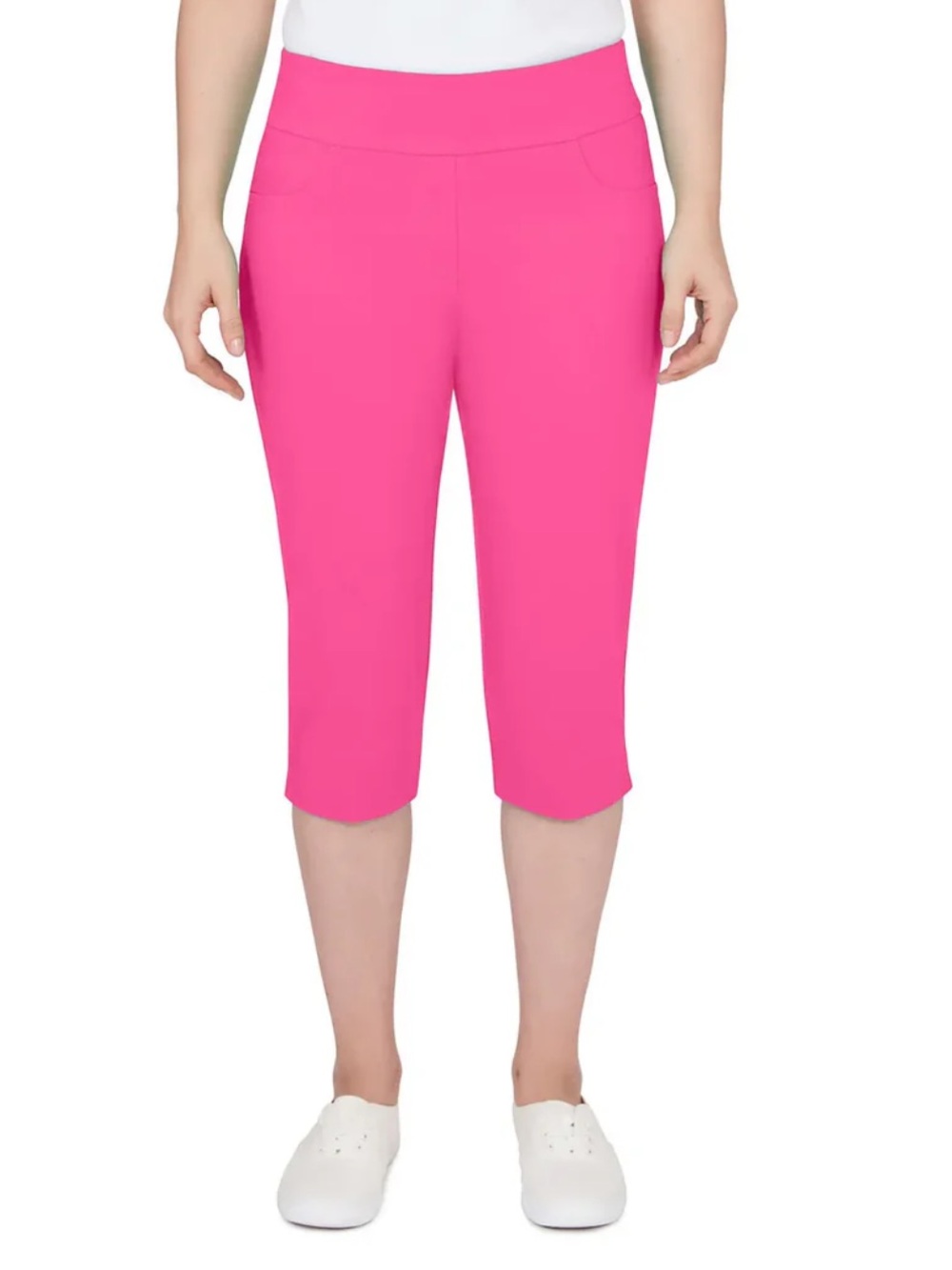 Ruby Rd. Bright Fuschia Knit Capri Clamdigger Pull-On Pants NWT Size 10P